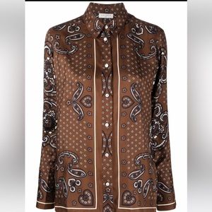 Sandro Paisley Print Silk Shirt